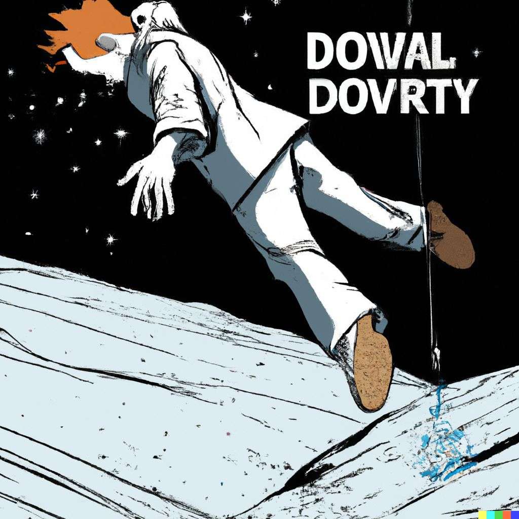 the discovery of gravity, comic book illustration, realism style